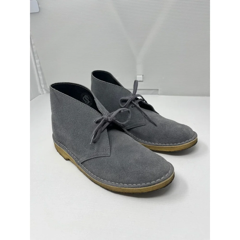 Clarks Originals Desert Boots Blue Grey Suede Chukka Lace Up Shoes Womens 10